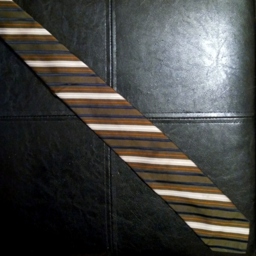 Vintage Italian Striped Polyester Tie